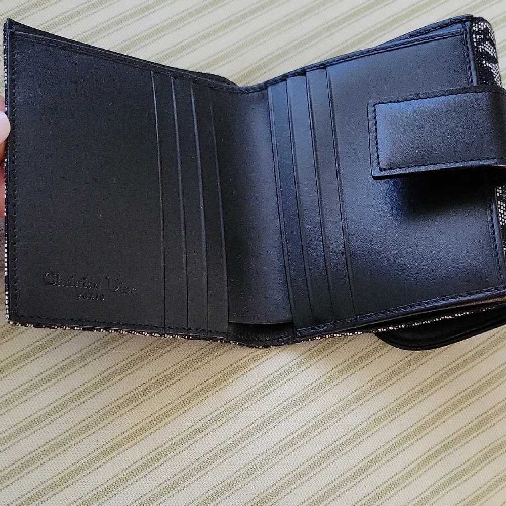 Christian Dior Black and White Saddle Wallet
